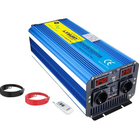 Onduleur, Conversion d'énergie efficace, Compatibilité polyvalente, 8000W puissance de crête, Europe-f, DC24V-c, AC220V-240V-f (1/2)