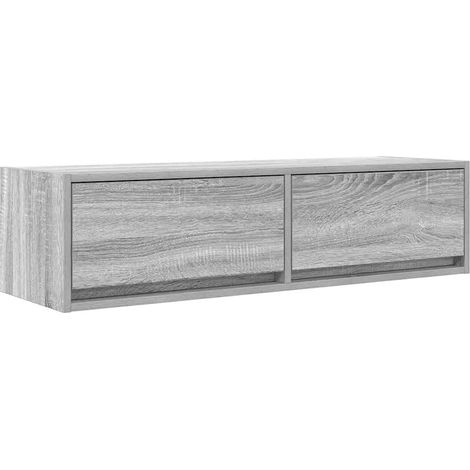 Mobile porta TV a parete moderno con pratico spazio di archiviazione 100 x 31 x 25 cm in legno multistrato grigio 020051706