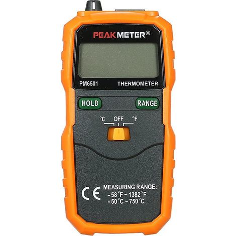 PEAKMETER PM6501 Thermomètre numérique Type K avec écran LCD, fonction de maintien et enregistrement des données (1/5)