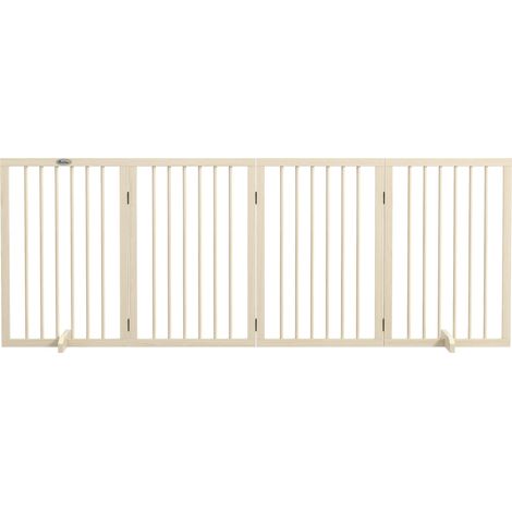 Barrera de seguridad modular para animales 206 x 35,5 x 76 cm patas antideslizantes estilo escandinavo madera natural 210007463 (1/5)