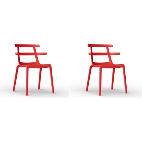 Set 2 sillas interior, exterior rojo TOKYO Resol
