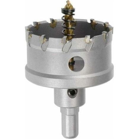 Fraise-trépan carbure 60mm - Scie cloche acier inoxydable tige triangulaire avec foret central titane (1/3)