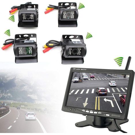 Telecamera per visione notturna dell'automobile di visione notturna senza fili 4pcs Alluminio 120 ° + 7 "Monitor per auto TFC Nuovo (1/5)