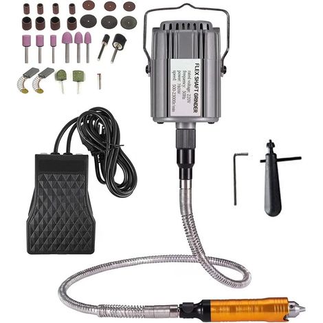 780W Perceuse Meuleuse électrique Arbre Flexible Flex Shaft de Mandrin Polissage Outil Rotatif Dremel broyeur à suspendre, Pédale, en Métal, 23000 RPM - (1/5)