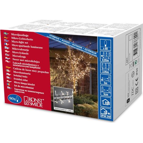 Konstsmide, Catena luminosa con mini lucciole, Bianco (warmweiß), Taglia unica (1/4)