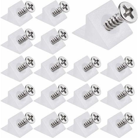 Support de tiroir en plastique - Kit de réparation de tiroir avec vis - Renfort de tiroir de meuble, kit de réparation d'affaissement (100 pièces) (1/5)