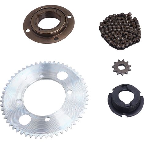 Chaîne 25H 82 maillons, pignon 11T 25H trou de 10 mm, pignon 55T4 trous, kit adaptateur de volant moteur pour motos et quads (1/5)