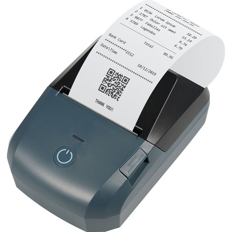 Imprimante de reçus portable 58 mm, mini étiqueteuse thermique sans fil, connexion Bluetooth et USB, résolution 203 dpi, rouleau de papier thermique de 5 cm (2 pouces), compatible Android/iOS, idéale  (1/5)