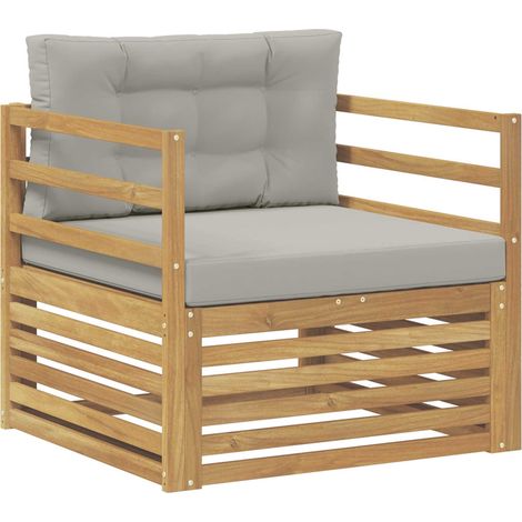Maison Exclusive - Outdoor-Sofa Weiß und Hellgrau