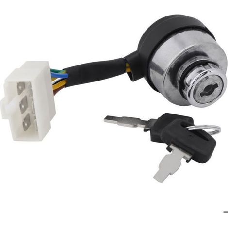 Interrupteur À Clé D'allumage - 6 Fils - Compatible Générateur 188F - Puissance 2,5 À 6,5 Kw - Hauteur 4,5 Cm - 1 Pièce (1/5)