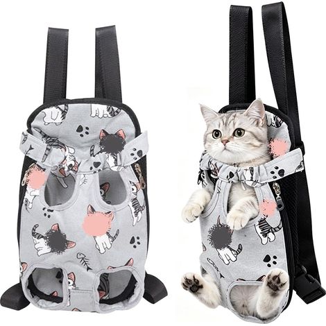 Sac à dos porte-chat pour animaux de compagnie - Sac de transport ventral respirant pour chiens et chats, idéal pour les sorties et les voyages, confortable et réglable