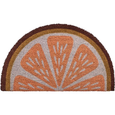 Felpudo de fibra de coco antideslizante 45 x 75 cm con base de PVC motivo naranja Davao (1/5)