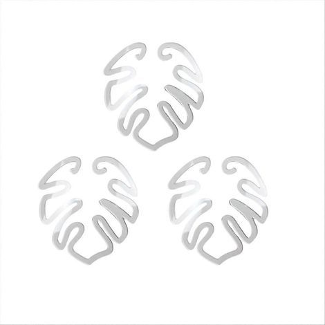 Support à feuilles vertes en forme de fleur, en bambou et coquillage de tortue (lot de 3)