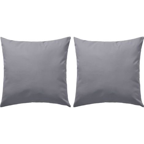 Oreiller d'extérieur 2 pièces 45 x 45 cm Gris (1/3)