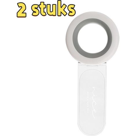 Lot de 2 rehausseurs de siège de toilette en forme annulaire pour éviter le contact avec la poignée 7 x 4,5 x 0,3 cm blanc et gris (1/5)