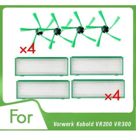 HEPA-Filter mit Seitenbürste für Vorwerk Kobold VR200 VR300 Staubsauger – Extrem widerstandsfähiges Zubehör