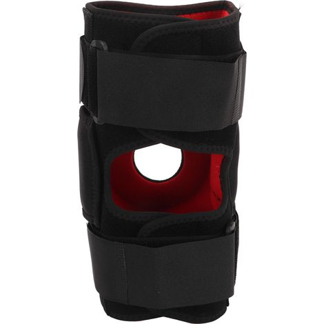 Genouillère de sport avec coussinet en silicone amovible et pliable, anti-chute, pour cyclisme et basketball, noir et rouge, taille XL. (1/5)