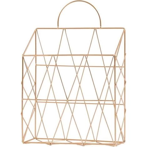 Panier à journaux sur Pied avec poignée pour Suspendre Le Mur - Élégant Porte-Magazines en métal pour Salle de Bain ou Bureau, Or-Ywey (1/4)