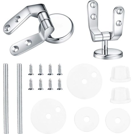 Charnière Abattant WC – Kit de Fixations de Remplacement pour Siège de Toilette en Résine de Bois – 2 Pièces (1/4)