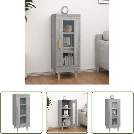 Holzbeine -  Sideboard Grau Sonoma 34,5x34x90 cm Holzwerkstoff (1/5)