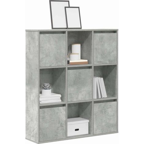 Estantería de madera de ingeniería gris hormigón 89x24x101,5 cm