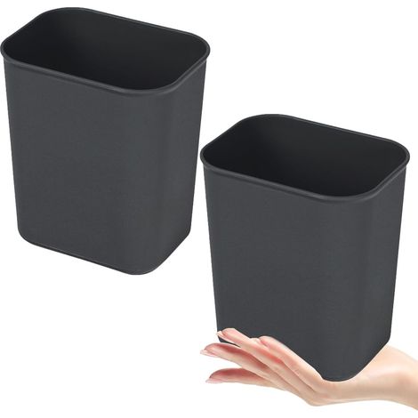 rectangulaires au design simple noires lot de 2 en plastique (1/5)
