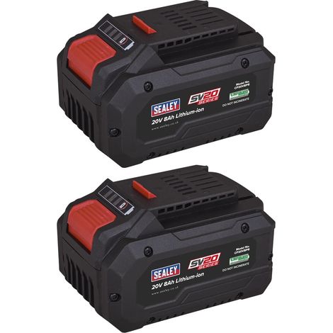 Sealey BK08 SV20 Series Power Tool Battery 20V 8Ah - Pack of 2