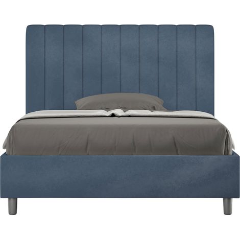 Letto 1 Piazza e Mezzo 120x200 cm con Rete e Contenitore Agueda Blu (1/5)