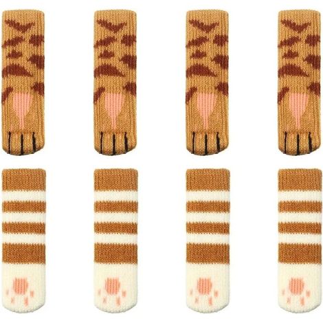8 Pièces Couvre-pieds de Table et de Chaise Tricotés, Chaussettes de Jambe de Chaise, Housse de Protection de Jambe de Chaise, Housse de Meuble Antidérapante, Coussin de Jambe de Couvre-pied de Chaise (1/5)
