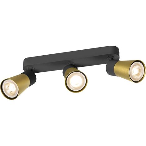 Applique et plafonnier PURI 2.0 Cone long triple 6W GU10 noir/or - SLV - 1008325