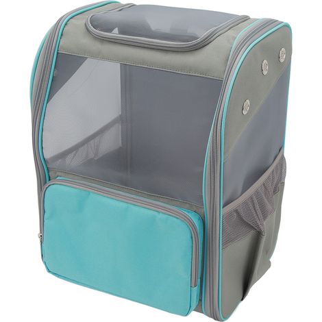 Sac à dos de transport respirant pour chats et chiens, idéal pour la randonnée, les voyages et les activités de plein air. Peut contenir des animaux jusqu'à 7,5 kg (16,5 lbs) - Bleu (1/5)