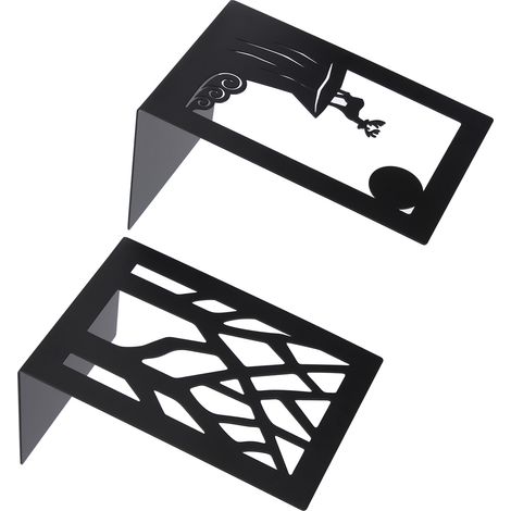 2 serre-livres en métal pour bureau, étagère, rangement de livres et documents, séparateur, fournitures de loisirs créatifs (arbre, cerf) (1/5)