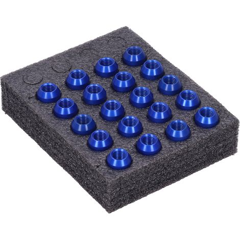 Écrous de roue antivol M12x1.5 filetage, hauteur 33mm, aluminium 7075-T6 bleu - Lot de 20 pièces (1/5)