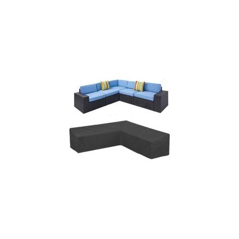 Housse de canapé d'angle de jardin, imperméable et anti-poussière, en tissu Oxford 210D, pour canapé d'angle en L (210 x 270 x 85 x 90 cm)- Crezuo (1/4)