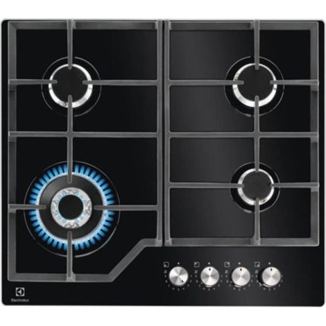 Gaskochfeld 59 cm 4 brenner schwarz - Electrolux - KGG64362K (1/2)