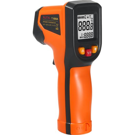 Eosnow NJty Infrarot-Thermometer Nichtkontakt digitale Temperaturpistole -50 ° C 600 ° C (-58 ° F 1112 ° F) mit Emissionsfunktion IR für Industrie, Küchenkochen, Automobile, nicht menschlicher Körpe (1/5)