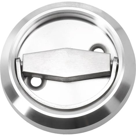 Poignée Ronde Encastrée Avec Serrure - Acier Inoxydable 304 - Pour Porte Coulissante Et Mur Tv - Montage Sans Perage - Ensemble De 2 (1/5)