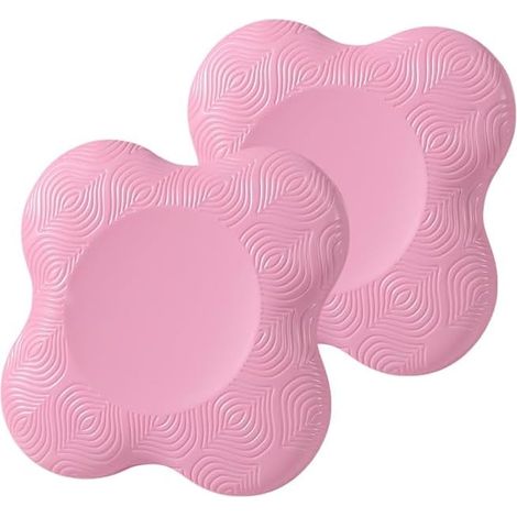 Ensemble deux pièces d'orthèses de genouillère de yoga-Tapis antidérapant-Protège les genoux et les coudes (rose)