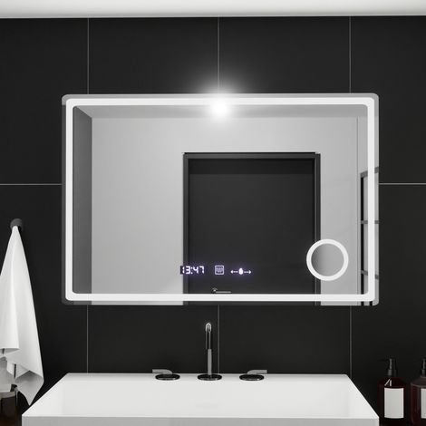 Miroir LED 90x60 Desembuage Thermometre Loupe Cosmetique (1/5)
