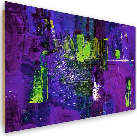 Quadro deco panel, Astrazione dipinta a mano viola - 100x70 (1/5)