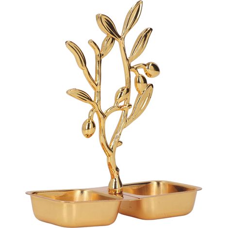 Plateau à bonbons et à amuse-gueules en acier inoxydable de style nordique doré, idéal pour les bureaux, les fêtes et les décorations de mariage. (1/5)