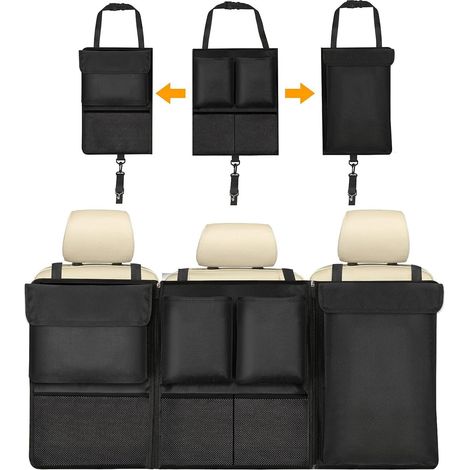 Organisateur de coffre de voiture, sac de rangement, sac de coffre de voiture, imperméable et multifonctionnel, sépare le coffre et la banquette arrière avec de nombreuses poches (1/5)
