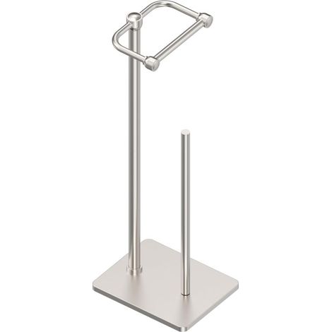 Toilettenpapierhalter, freistehender Toilettenpapierrollenhalter mit Aufbewahrung für Rollen, drehbares Design, stabiler, beschwerter Sockel, Edelstahl (gebürstetes Nickel) (1/5)