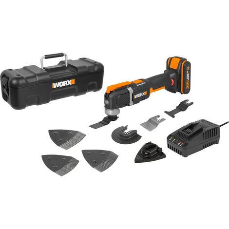 WORX - Outil oscillant multifonctions sans fil 20V-2Ah - WX696 (Puissant 5000/6000 tr m...