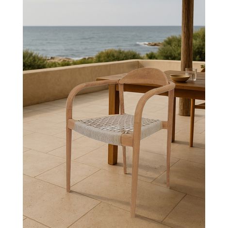 Kima - Chaise en teck massif et corde beige (1/5)