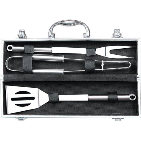 Setzen Sie 3 Zubehör für Gas- und Kohlegrill in Chef 3 Aluminium Aktentasche (1/2)