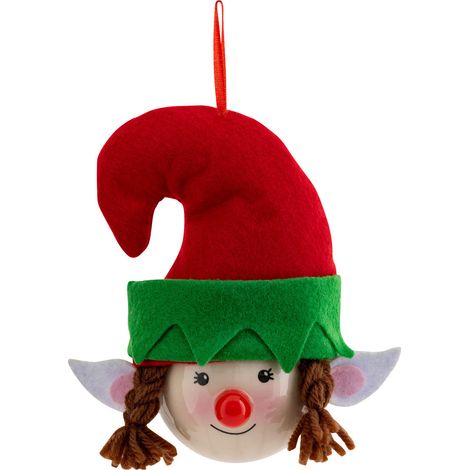 Déco Sapin Boule de Noël D 7.5 cm Lutin fille - Feeric Christmas (1/2)