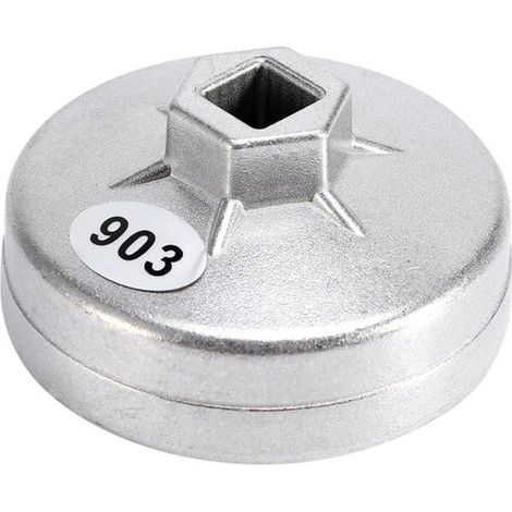 Clé à filtre en aluminium pour vidange d’huile – 74 mm, 14 rainures, couleur argent, compatible BMW, Audi, Mercedes (1/5)