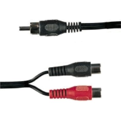 Adaptateur 1 RCA male - 2x RCA femelle - 15cm - pour Subwoofer