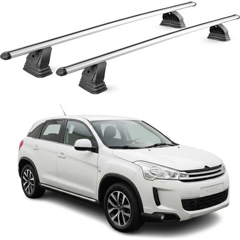 OMAC Barres de toit transversales en aluminium pour Citroen C4 Aircross 2012-2017 – TÜV / DIN 75302:2019 – Antivol inclus – Charge max 75 kg – 2 barres – Gris (1/5)